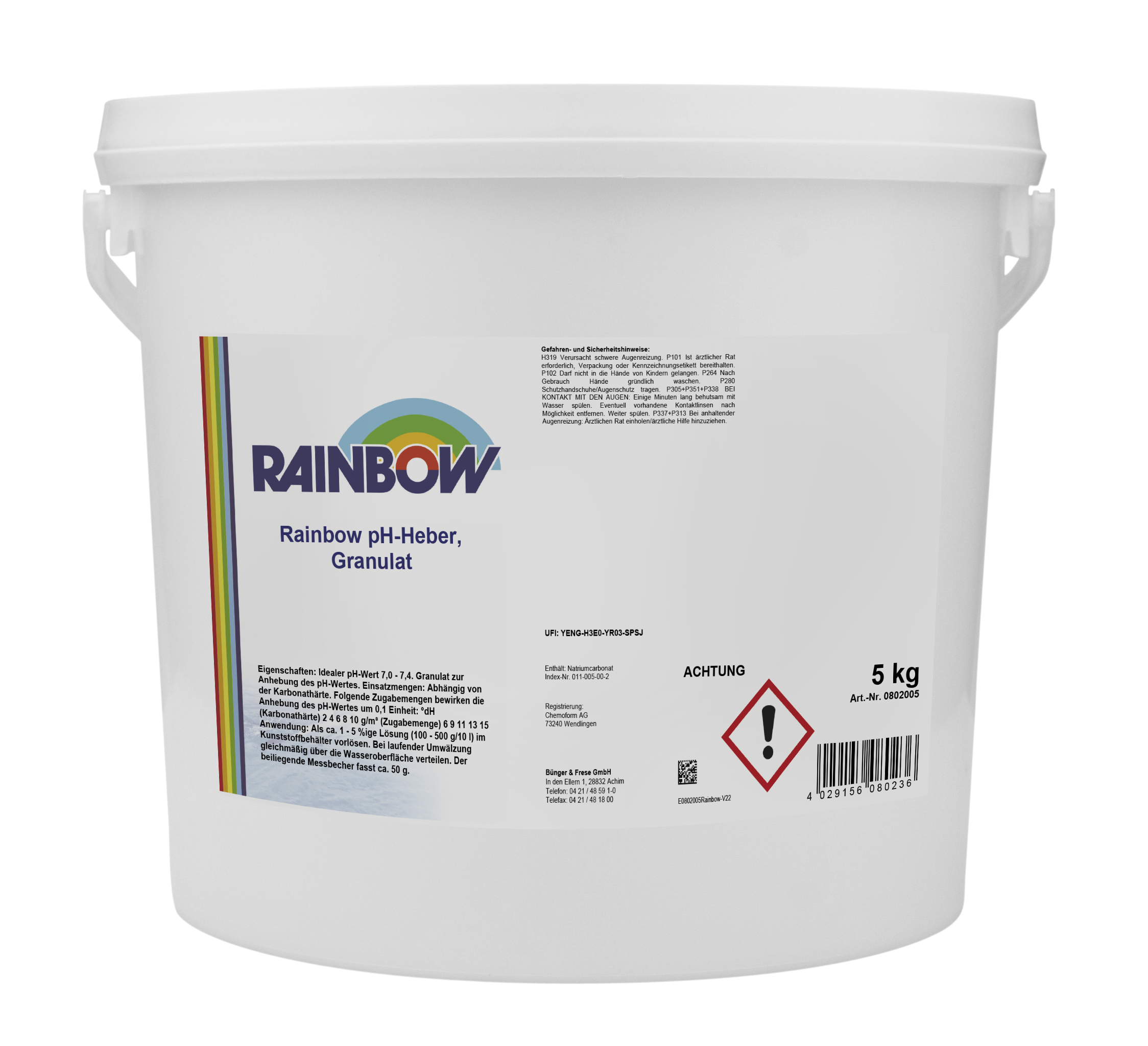 5kg Eimer Rainbow pH-Heber Granulat