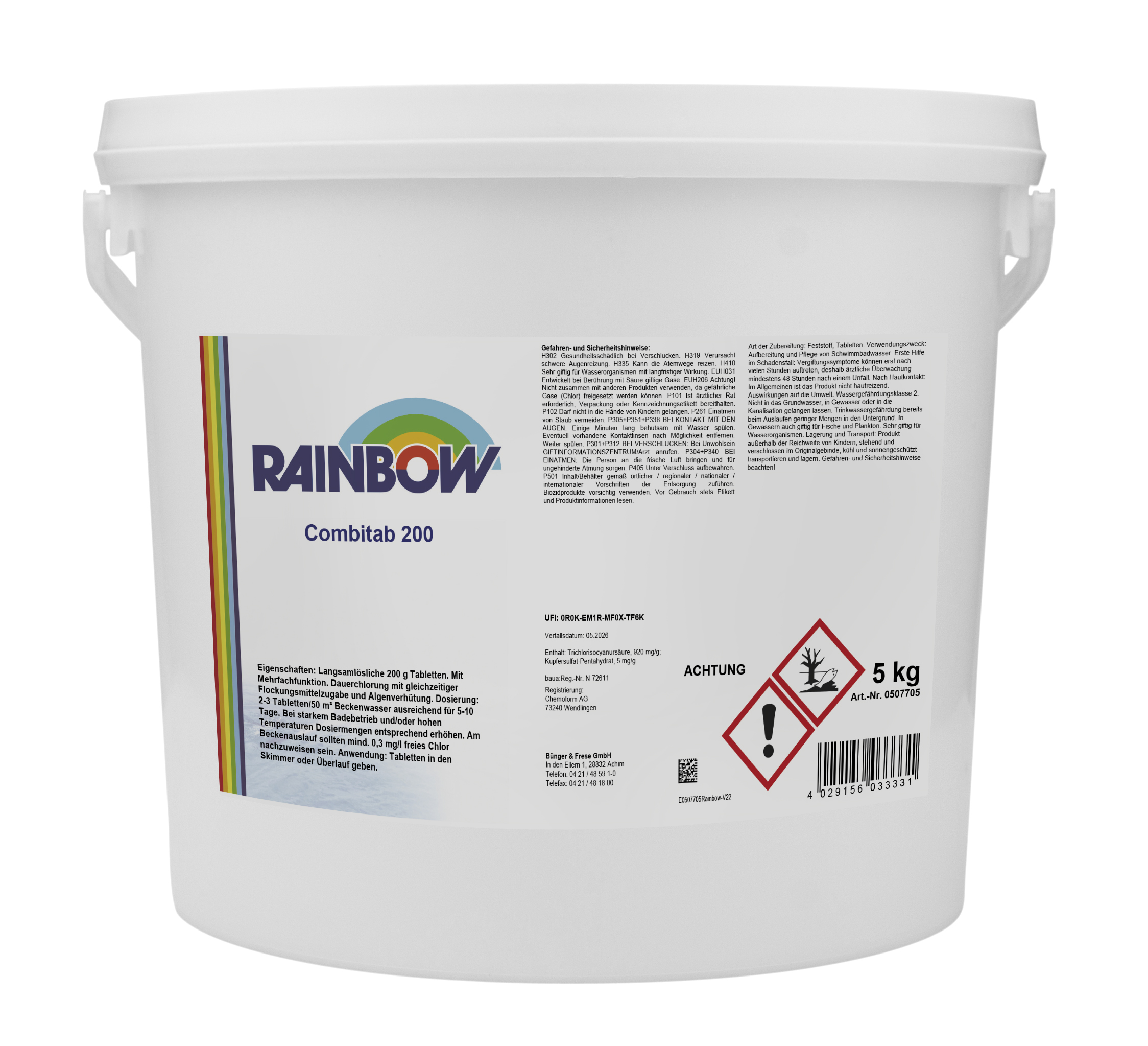5 kg Eimer Rainbow Combi-Tab (200g-Tabletten)