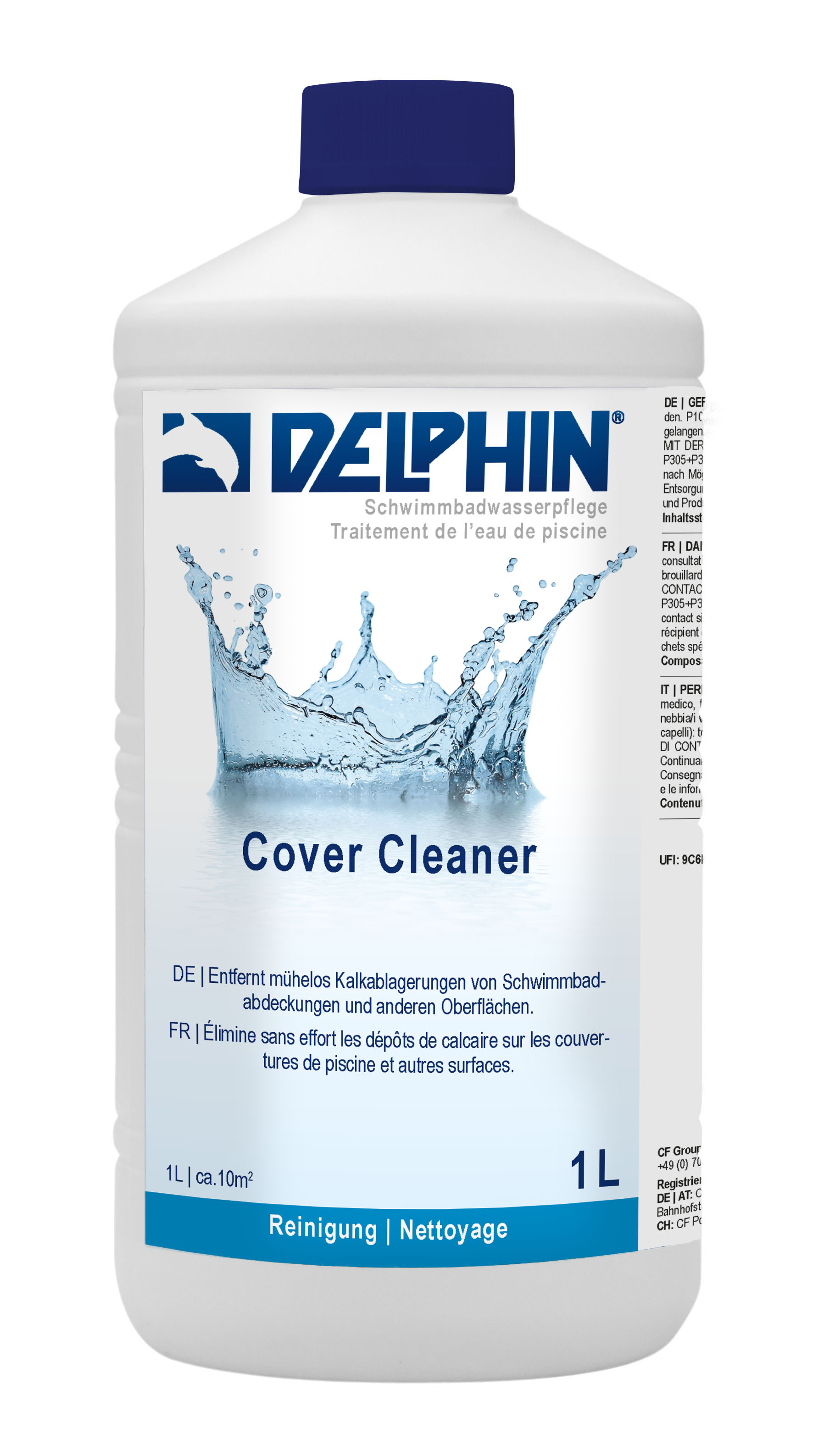 Delphin Cover-Reiniger 1,0 l Flasche zur Entfernung von Kalkablagerungen